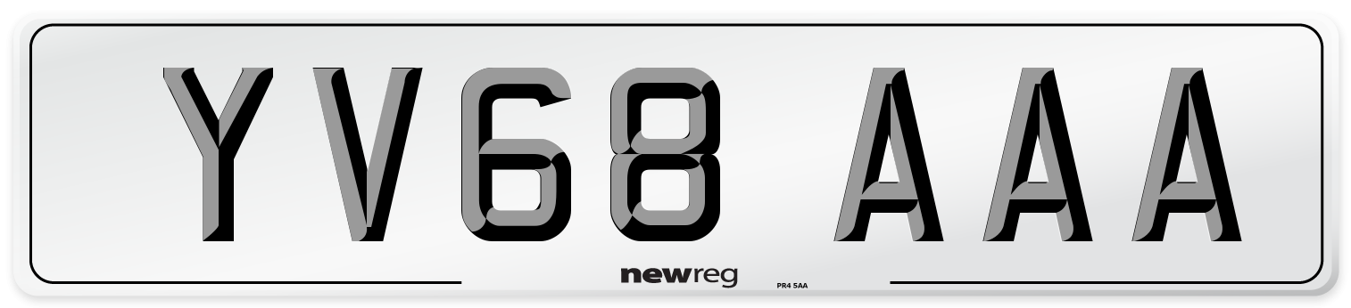 YV68 AAA Number Plate from New Reg